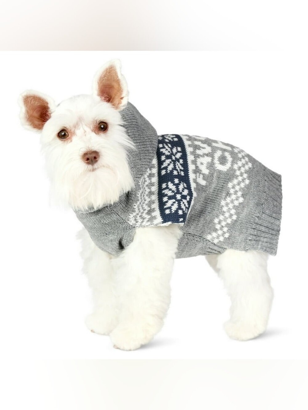 Vibrant Life NWT Gray "Favorite Child" Holiday Hooded Pet Sweater Cats & Dogs